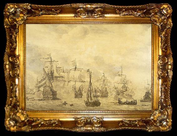 framed  Willem van de Velde the Elder Battle of the Sound, 1658., ta009-2